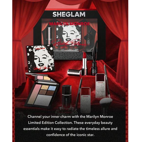 Marilyn Monroe X Sheglam Full Makeup Collection Set 10 Pieces NEW - Picture 11 of 13